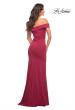 Picture of: Off the Shoulder Long Jersey Gown with Ruffle in Red, Style: 30703, Detail Picture 8