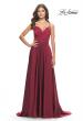 Picture of: Luxury Satin Gown with Criss Cross Bodice in Wine, Style: 31233, Detail Picture 9