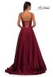 Picture of: Mikado A-line Gown with Lace Detail Neckline in Wine, Style: 32878, Detail Picture 9
