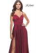 Picture of: Luxury Satin Gown with Criss Cross Bodice in Wine, Style: 31233, Detail Picture 10