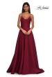 Picture of: Mikado A-line Gown with Lace Detail Neckline in Wine, Style: 32878, Detail Picture 10
