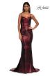Picture of: Metallic Jersey Dress with Low Back and Ruching in Wine, Style: 32932, Detail Picture 11