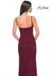 Picture of: Bustier Net Jersey Prom Dress with Ruching and High Slit in Wine, Style: 32161, Detail Picture 16