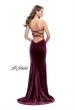 Picture of: Strapless Velvet Mermaid Dress with Strappy Back in Wine, Style: 25158, Back Picture