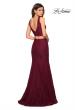 Picture of: Sweetheart Neckline Two Piece Long Lace Prom Dress in Wine, Style: 27262, Back Picture