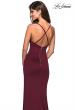 Picture of: Long Jersey Ruched Dress with Side Leg Slit in Wine, Style: 27317, Back Picture