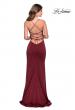 Picture of: Ruffle Prom Dress with Scoop Neck and Lace Up Back in Wine, Style: 28294, Back Picture