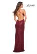Picture of: Long Stretch Sequin Dress in Jewel Tones with Open Back in Wine, Back Picture