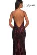 Picture of: Metallic Jersey Dress with Low Back and Ruching in Wine, Style: 32932, Detail Picture 22