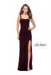 Picture of: Long Velvet Dress with Sweetheart Neckline in Wine, Style: 25375, Detail Picture 1