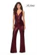 Picture of: Chic Sequin Jumpsuit with V-Neckline in Wine, Style: 28722, Detail Picture 1