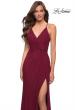 Picture of: Net Jersey Long Dress with Knot Detail Waist in Wine, Style 29624, Detail Picture 1