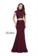 Picture of: Two Piece Jersey Applique Gown with Short Sleeves in Wine, Style: 26196, Detail Picture 2
