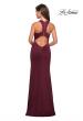 Picture of: Racer Back Jersey Form Fitting Prom Dress in Wine, Style: 27573, Detail Picture 2