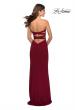 Picture of: Strapless Double Strap Long Jersey Prom Dress in Wine, Style: 28835, Detail Picture 2