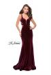 Picture of: Form Fitting Velvet Mermaid Gown with Side Cut Outs in Slate Blue, Style: 25866, Detail Picture 3