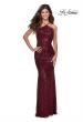 Picture of: Sequin Pyramid Neck Prom Dress with Open Back in Wine, Style: 28650, Detail Picture 3