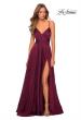 Picture of: Elegant Long Chiffon Prom Dress with Pleated Bodice in Wine, Style: 28575, Detail Picture 4
