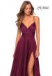 Picture of: Elegant Long Chiffon Prom Dress with Pleated Bodice in Wine, Style: 28575, Detail Picture 6