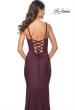 Picture of: Simple Ruched Jersey Dress with Lace Up Back in Wine, Style: 31919, Detail Picture 6