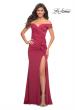 Picture of: Off the Shoulder Long Jersey Gown with Ruffle in Red, Style: 30703, Detail Picture 7