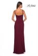 Picture of: Net Jersey Fitted Dress with Ruched Bustier Top in Wine, Style: 32239, Detail Picture 10