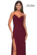 Picture of: Net Jersey Fitted Dress with Ruched Bustier Top in Wine, Style: 32239, Detail Picture 2