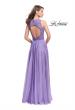 Picture of: Long A-line Dress with Chiffon Skirt and Strappy Details in Wisteria, Style: 25487, Back Picture