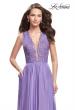 Picture of: Long A-line Dress with Chiffon Skirt and Strappy Details in Wisteria, Style: 25487, Detail Picture 1