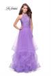 Picture of: Long Prom Ball Gown with Tulle Overlay and Beaded Top in Wisteria, Style: 25671, Detail Picture 2