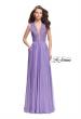 Picture of: Long A-line Dress with Chiffon Skirt and Strappy Details in Wisteria, Style: 25487, Detail Picture 2