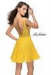 Picture of: Lace Short Dress with Rhinestones and Pockets in Yellow, Style: 26616, Detail Picture 4