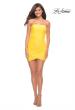 Picture of: Neon Short Strapless Sequin Homecoming Dress with Ruching in Yellow, Detail Picture 4