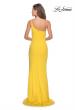 Picture of: One Shoulder Long Jersey Homecoming Dress in Yellow, Style: 28176, Detail Picture 5
