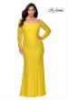Picture of: Long Sleeve Off The Shoulder Lace Plus Size Dress in Yellow, Style: 28859, Detail Picture 2