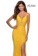 Picture of: Floor Length Lace Prom Dress with Sheer Bodice in Yellow, Style: 28591, Main Picture