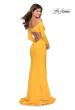 Picture of: Off the Shoulder Long Sleeve Jersey Prom Dress in Yellow, Style: 28754, Main Picture