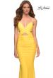 Picture of: Long Jersey Gown with Front and Side Cut Outs in Yellow, Style: 30640, Main Picture