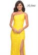 Picture of: One Shoulder Long Lace Prom Dress with Open Back in Yellow, Style: 30441, Detail Picture 8