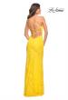 Picture of: One Shoulder Long Lace Prom Dress with Open Back in Yellow, Style: 30441, Detail Picture 9