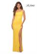Picture of: Bright Simple One Shoulder Long Sequin Evening Gown in Yellow, Detail Picture 10