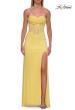 Picture of: Strapless Rhinestone Corset Gown with Sweetheart Neckline and High Slit in Yellow, Style: 33304, Detail Picture 12
