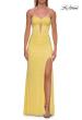 Picture of: Strapless Rhinestone Gown with Keyhole Cutout and Corset Back in Yellow, Style: 33354, Detail Picture 13