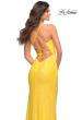Picture of: Vibrant Wrap Style Sequin Dress with Slit in Yellow, Style: 30620, Detail Picture 14