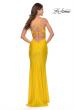 Picture of: Form Fitting Jersey Dress with Ruching and Strappy Back in Yellow, Style: 27501, Detail Picture 17
