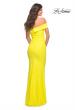 Picture of: Long Off the Shoulder Ruched Neon Jersey Dress in Yellow, Style: 30421, Back Picture