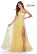 Picture of: A-line Tulle Gown with Floral Embroidery and Pockets in Yellow, Style: 28470, Detail Picture 1