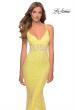 Picture of: Sequin Lace Mermaid Prom Dress with Sheer Bodice in Yellow, Style: 28647, Detail Picture 1