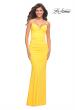 Picture of: Bright Stunning Luxe Jersey Dress with Deep V Neckline in Yellow, Style: 30627, Detail Picture 1