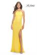 Picture of: High Neck Long Sequin Gown with Open Back in Yellow, Style: 30635, Detail Picture 1